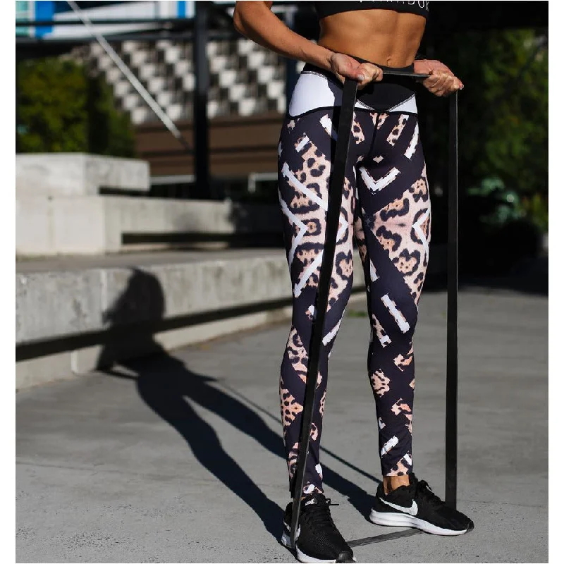 Geo Reflect Leopard Tights Earthy Women's 
