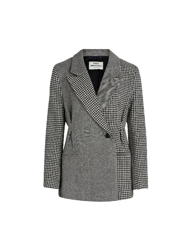 Bonded Wool Benin Blazer,  Black/White Sophisticated Women's Tailored