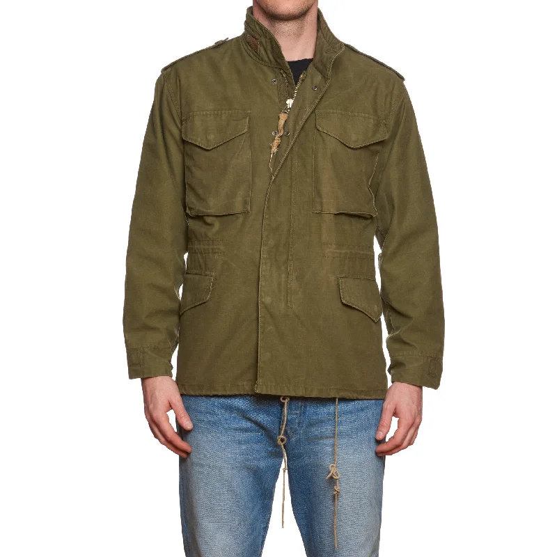 Vintage ALPHA INDUSTRIES M-65 Olive Cotton Military Field Jacket Size M Relaxed Women's 