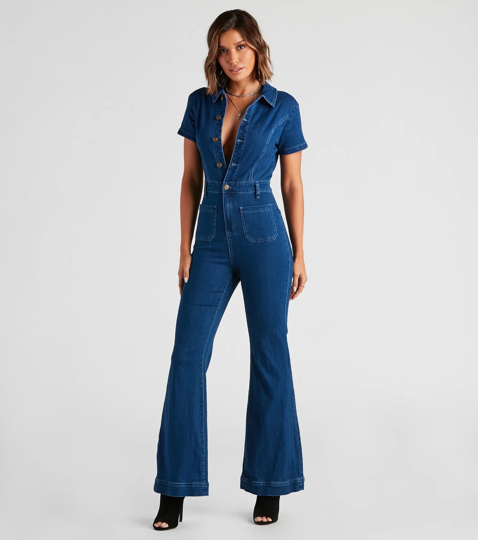 Gimme The Flare Denim Jumpsuit Scandinavian