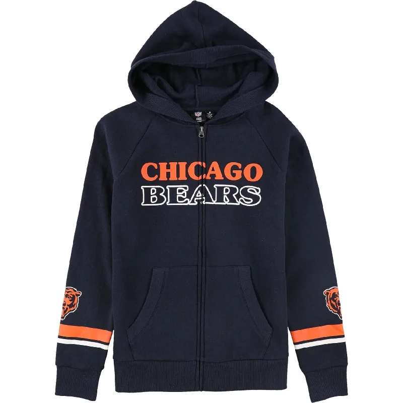NFL Womens Chicago Bears Hoodie Sweatshirt, Blue, Medium Dapper Women's Bow - adorned