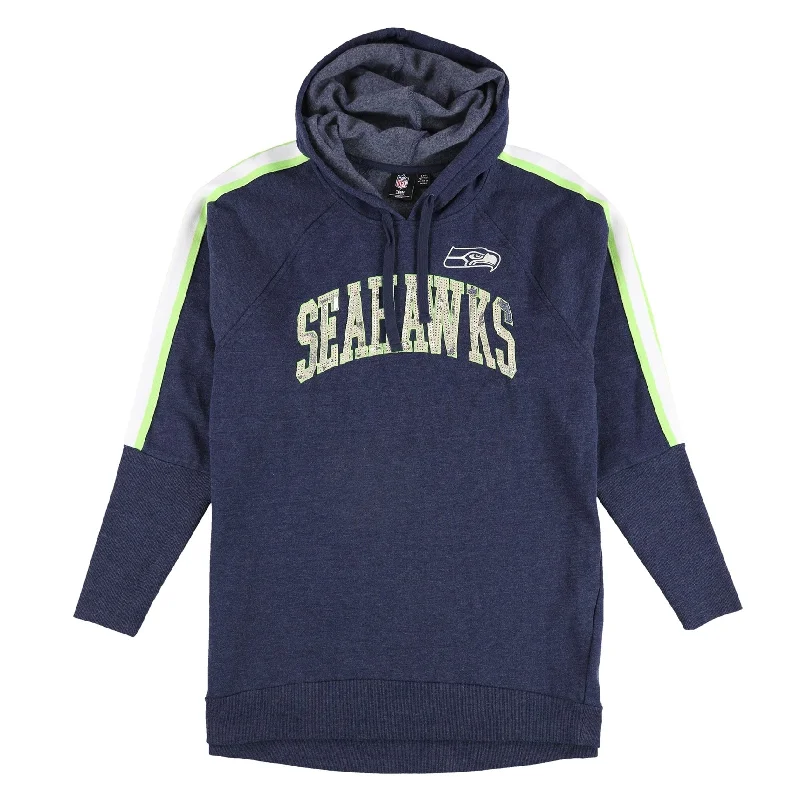 G-III Sports Womens Seattle Seahawks Sequins Hoodie Sweatshirt, Blue, Large Dynamic Women's Moto