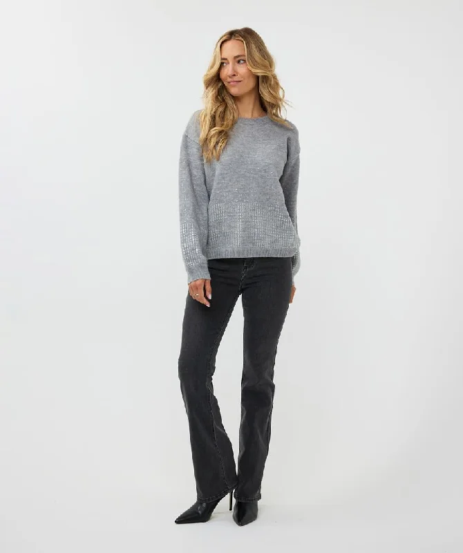 Esqualo Black Flared Mid Wash Jeans Preppy Women's College