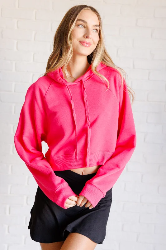 Had Me in the First Half Pullover Hoodie in Flamingo Pink Scandinavian