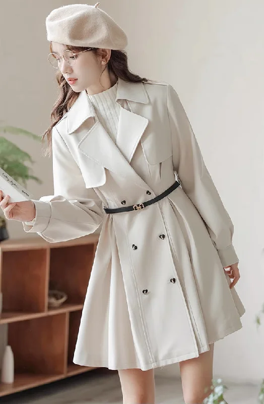 Vanilla Bean Trench Coat (Off-White) Bold Women's Animal Print