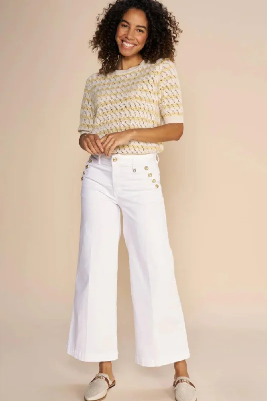 Mos Mosh White Ankle Reem Bianco Jeans Trendy Women's Oversized