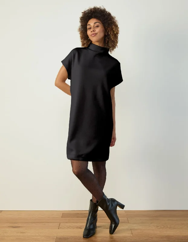 Mock Neck Shift Dress Disco