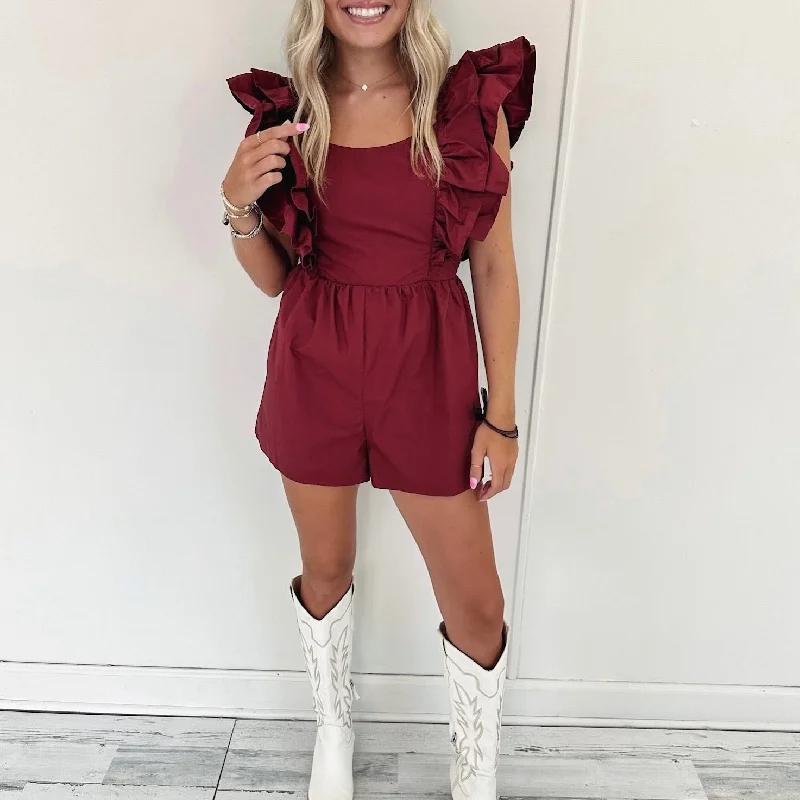Rachel Romper - Burgundy Confident Women's High - fashion