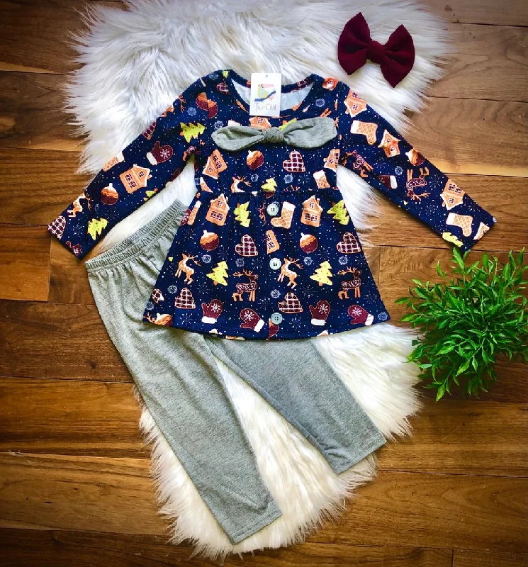 Mommy & Me Christmas Leggings & Outfits Hip Women's Retro