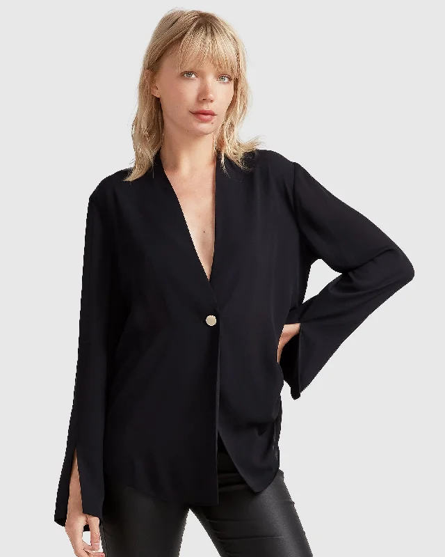 Sheer Genius Lightweight Blazer - Black Australian Beach
