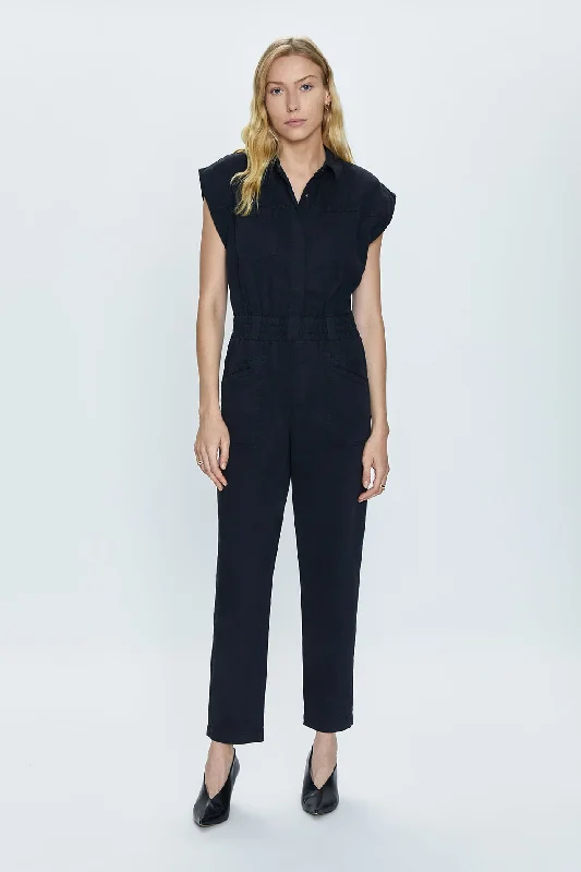 Rosie Shoulder Pad Jumpsuit - Fade To Black Athletic Women's High - 
