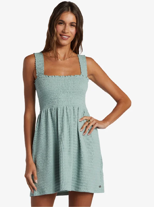 Hanging 10 Off-The-Shoulder Dress - Blue Surf Cozy Women's Winter
