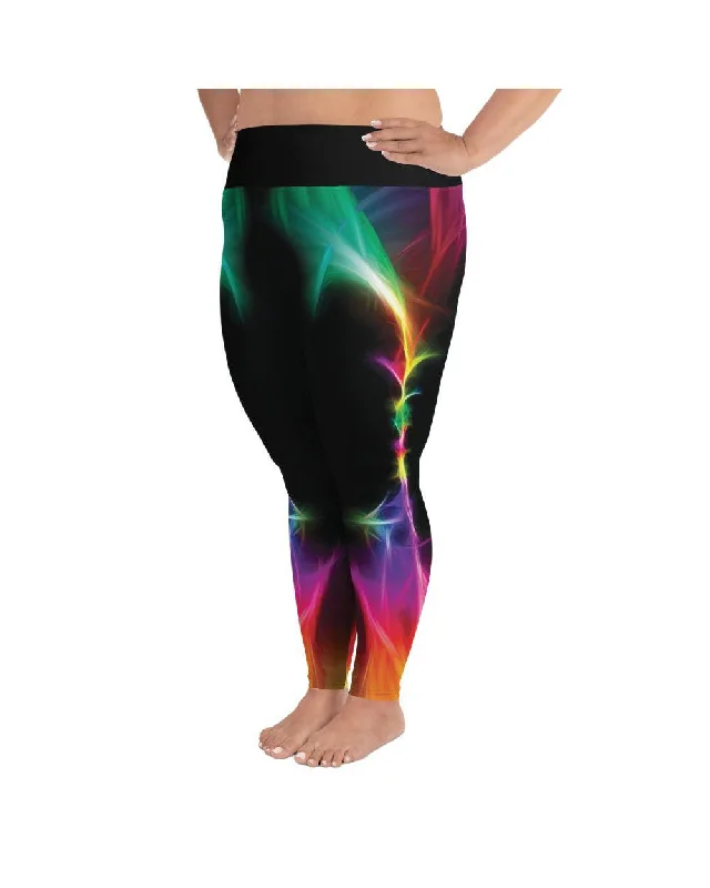 EDM Particle Wave Plus Size Leggings Modern Women's 
