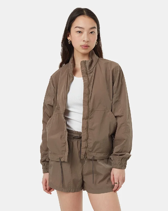 Recycled Nylon Short Jacket Feminine Women's Style 