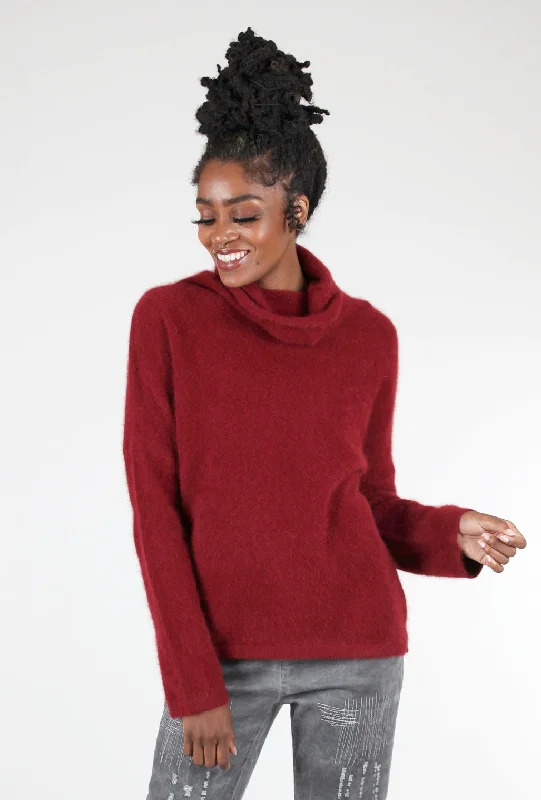 Relaxed Raccoon Tneck, Bourgogne Red European