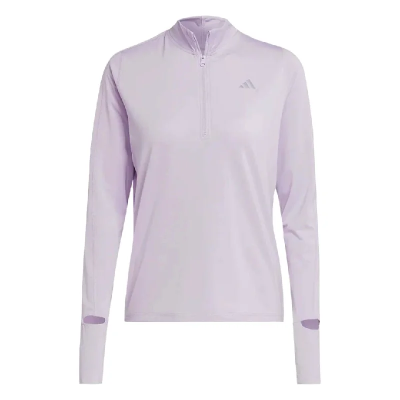 adidas - Women's Fast Running 1/2 Zip Long Sleeve Top (HR5704) Polished Women's Silk adidas - Women's Fast Running 1/2 Zip Long Sleeve Top (HR5704) Polished Women's Silk