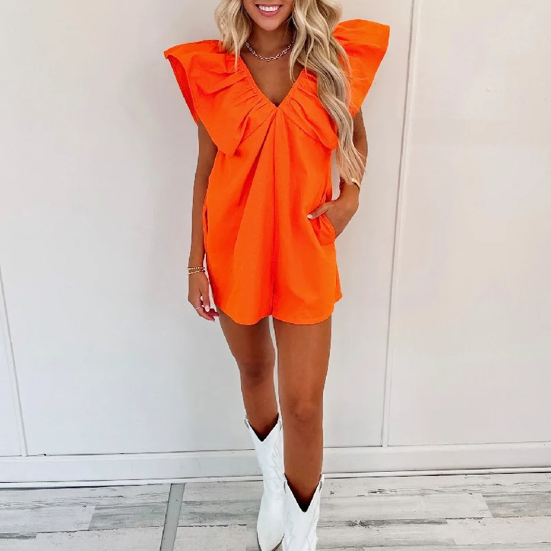 Emma Romper - Orange Luxurious Women's High -  end