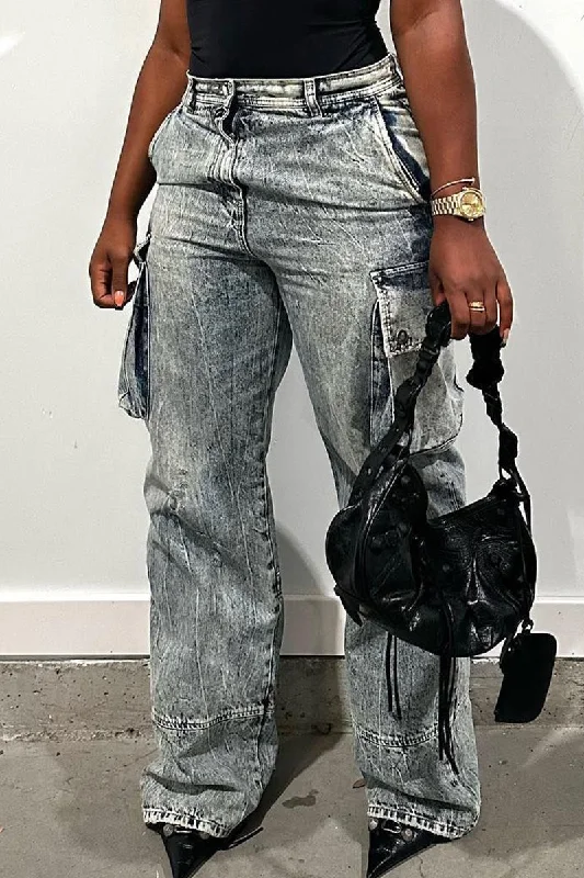 KittenAlarm - Casual Street Solid Make Old Patchwork Pocket Buttons Zipper Mid Waist Straight Denim Jeans Feminine Women's Soft KittenAlarm - Casual Street Solid Make Old Patchwork Pocket Buttons Zipper Mid Waist Straight Denim Jeans Feminine Women's Soft