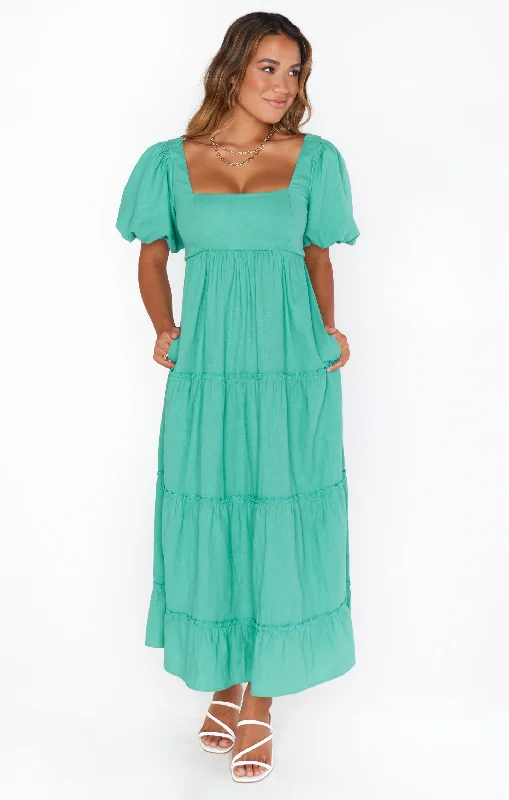 Linds Midi Dress ~ Parakeet Linen Relaxed Women's 