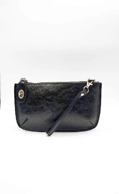 Mini Crossbody Wristlet, Black Lustre Luxe Scandinavian
