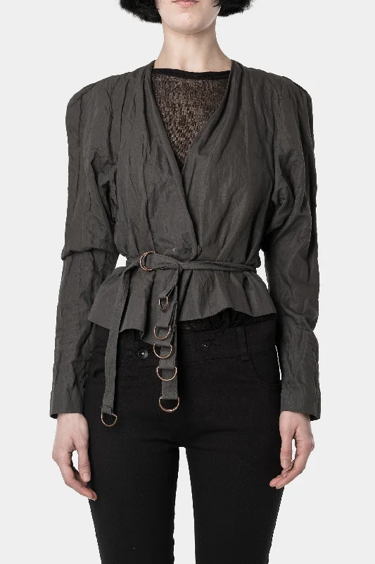 Acne Studios | Cropped belted metal thread jacket Traditional Women's 