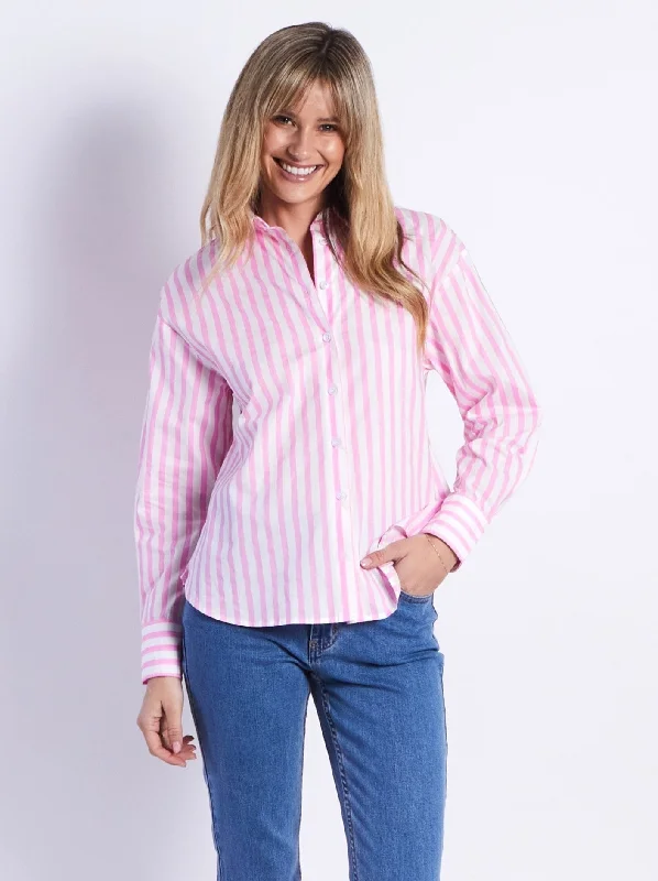 Ralph Shirt - Pink Stripe Stylish Women's Tropical 