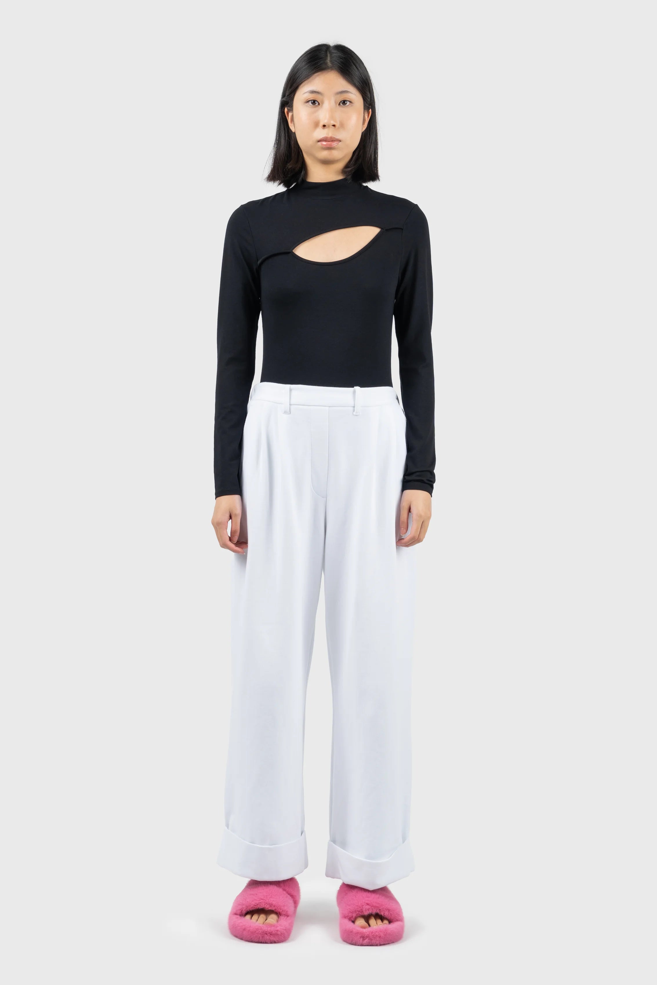 Cut Out High Neck Top Earthy Women's Hemp - based