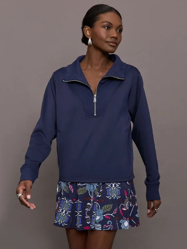 Wren 1/4 Zip - Maltese Blue Luxurious Women's High -  end