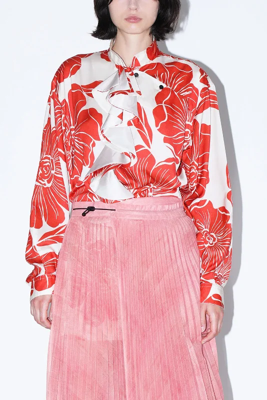 Satin Print Long Blouse Adventure