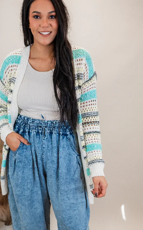 Multicolor Mix Weaved Open Cardigan | MYSTREE Modern Women's Tech