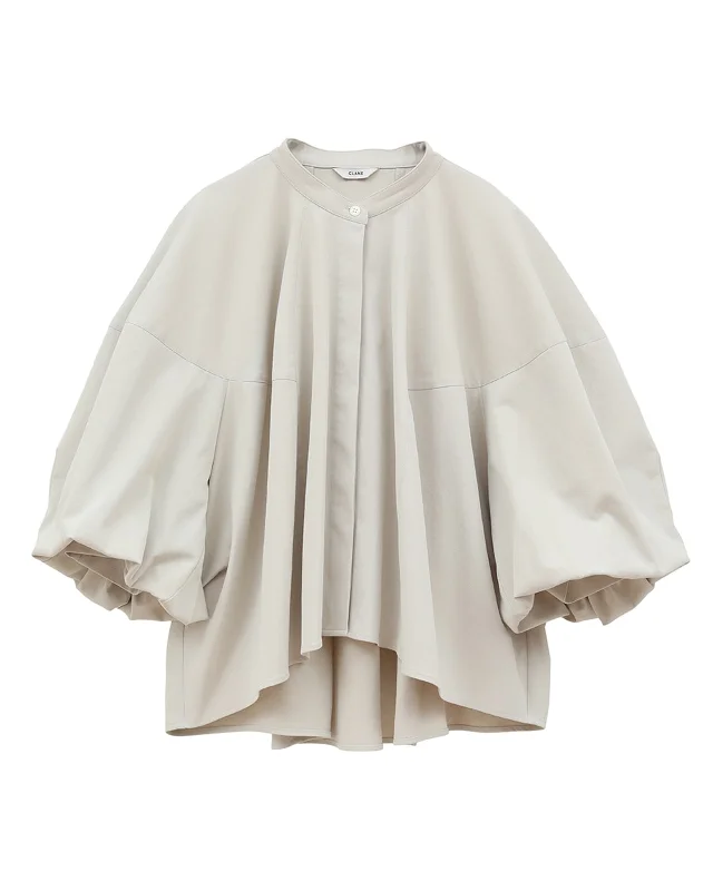 VOLUME SLEEVE STAND NECK SHIRT Trendy Women's 