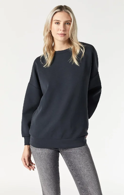 LUXE TOUCH OVERSIZED SWEATSHIRT IN BLACK Earthy Women's Hemp - based