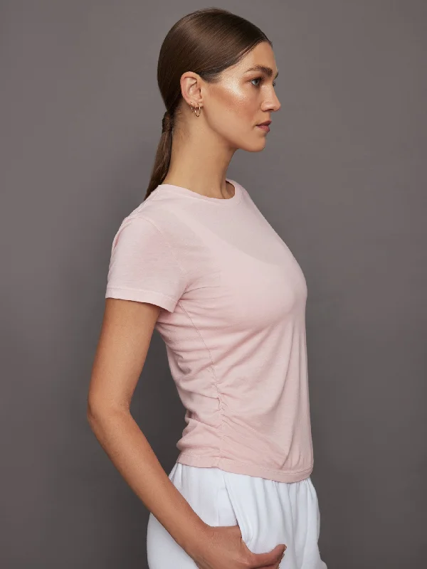Short Sleeve Ruched Tee - Lotus Sophisticated Women's Tailored