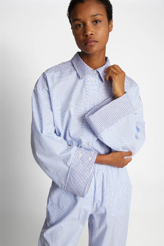 Filberto Striped Cotton Shirt Sleek Women's 