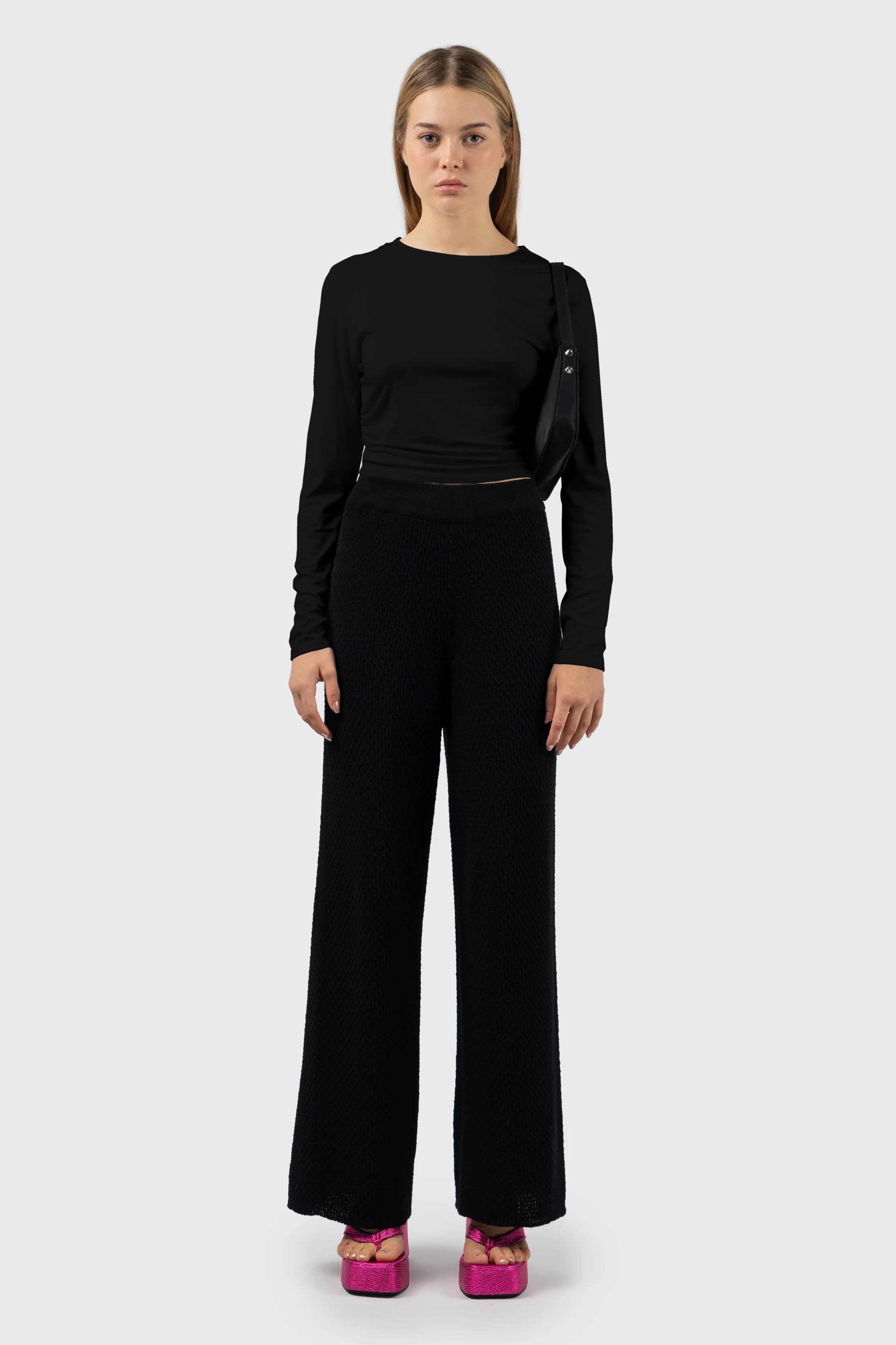 Gathered Seam Long Sleeve Tee Elegant Women's 