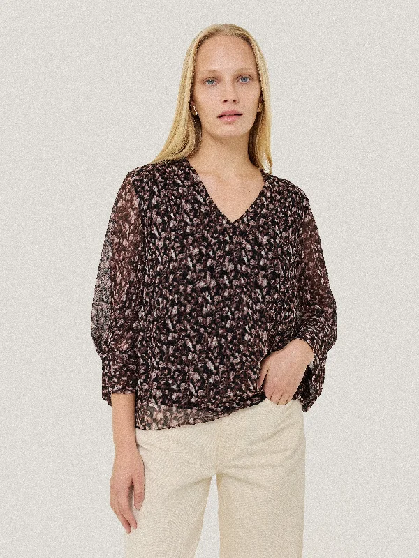 Abstract Leopard Top | Brown Bohemian Women's Free