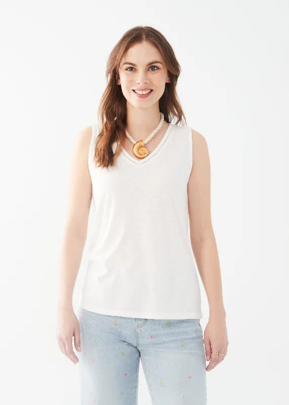Sleeveless V-Neck Jersey Top Gym