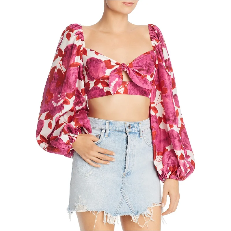Alice McCall Womens Tie-Front Crop Top Blouse, Pink, 0 Dapper Women's 1920S