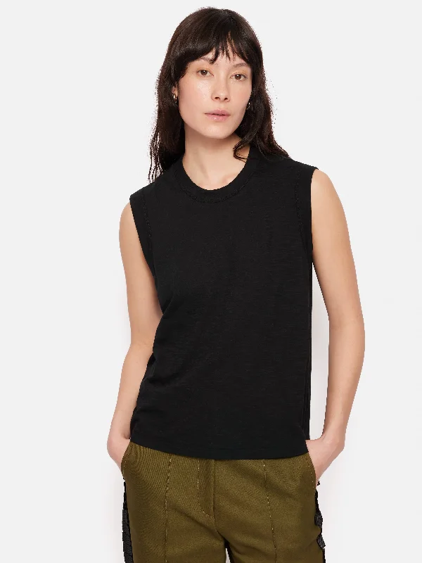 Cotton Slub Tank Top | Black Contemporary 