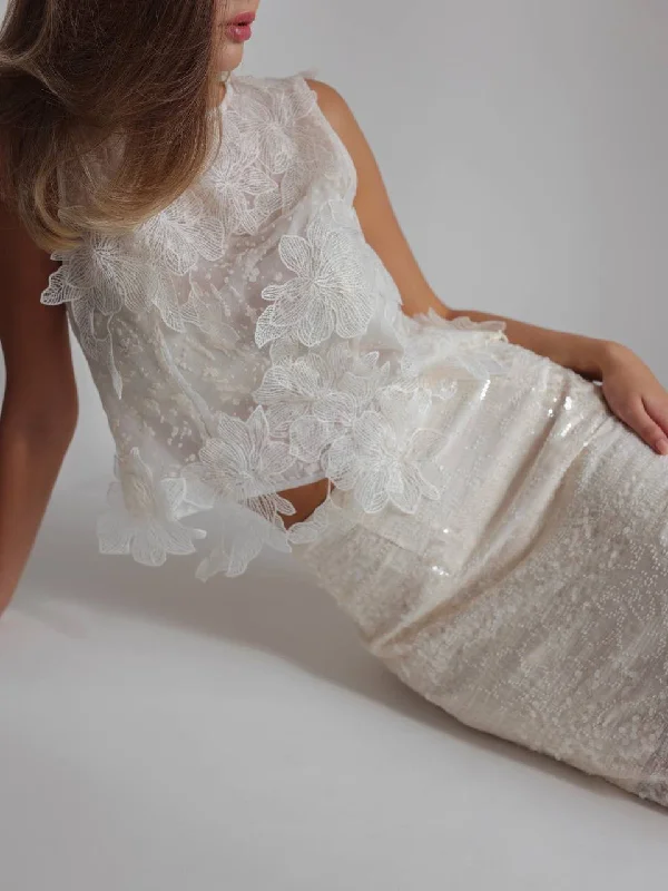 Delicately Embroidered Lace Blouse Australian Beach