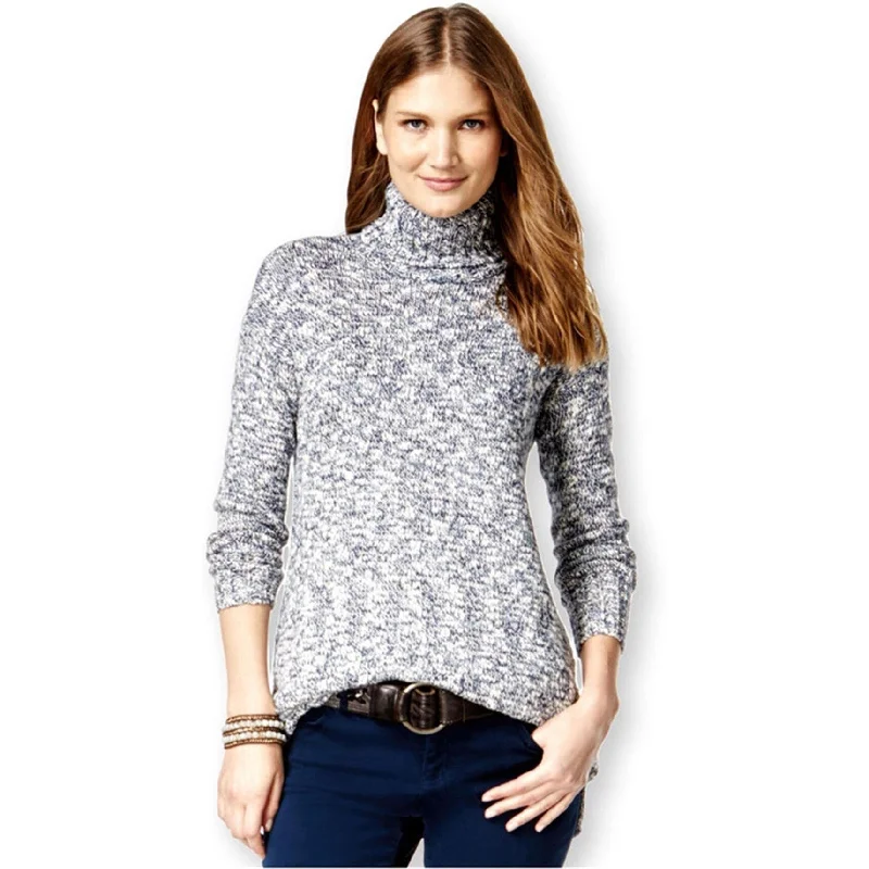 American Living Womens Marled Turtleneck Pullover Sweater, Blue, XX-Large Sustainable Organic