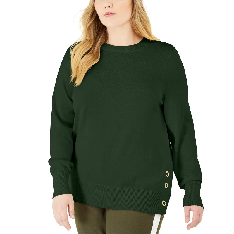 Michael Kors Womens Side Hem Snap Pullover Sweater, Green, 0X garde