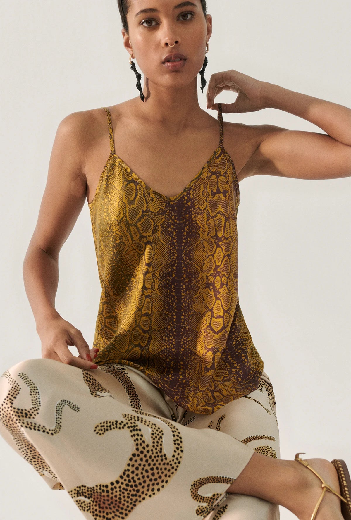 BIAS CUT CAMI SNAKE SKIN Relaxed Women's Beachy