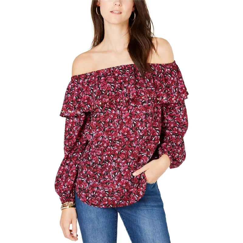 Michael Kors Womens Ruffled Pullover Blouse, Pink, X-Small Confident Women's High - fashion