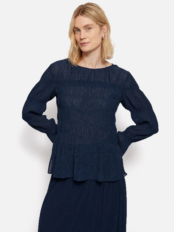 Gauze Viscose Ruched Top | Blue Bold Women's Animal Print