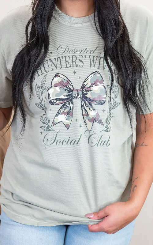 Deserted Hunter Wives Social Club Garment Dyed Graphic T-shirt Dapper Women's 1920S