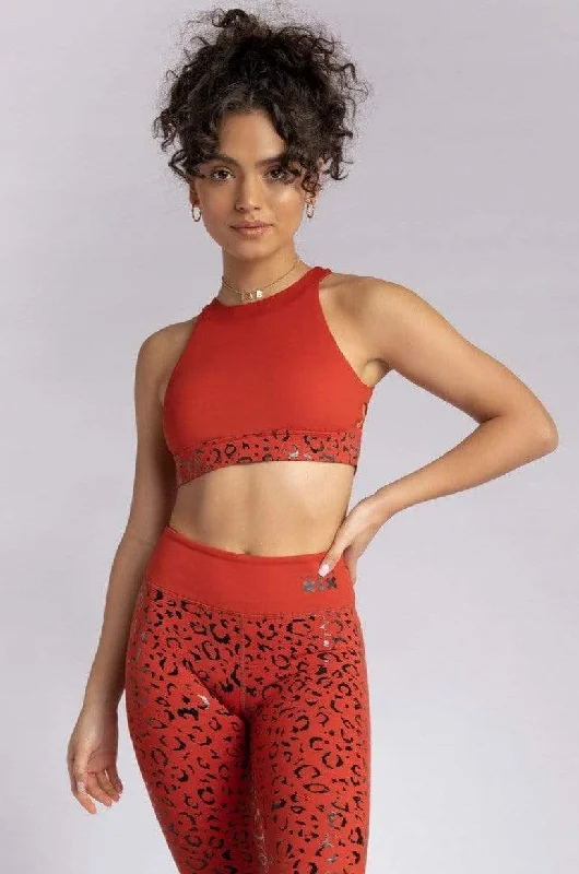 Nyx Top: Red Leopard Streetwear Style for 