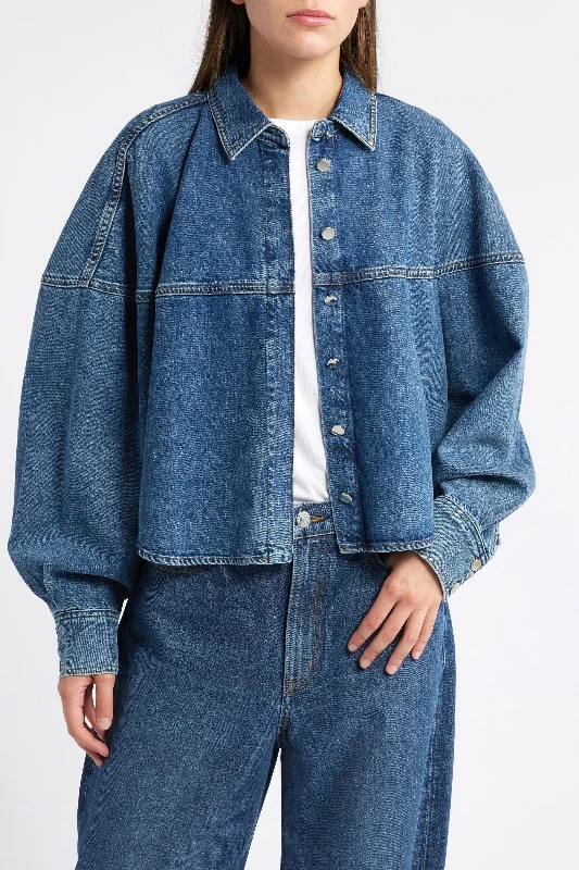 The Bubble Denim Shirt Trendy Women's Oversized