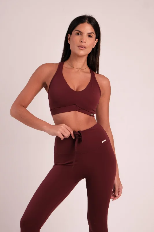 Tierra Sports Bra Wine Sophisticated Women's 