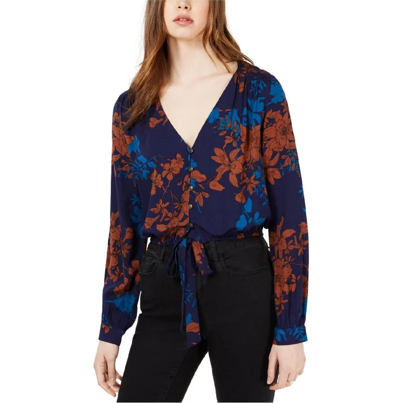Sage The Label Womens Tie-Hem Button Down Blouse Adventure